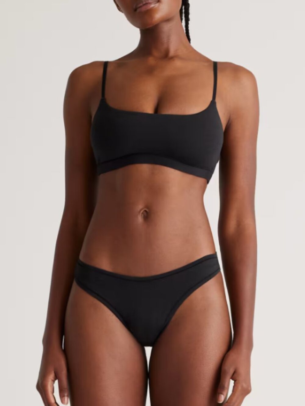 Classic Organic Cotton Scoop Bralette (2-pack) in Black, Size M - NWT